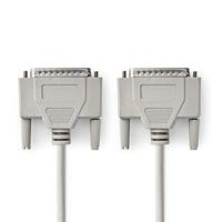 NEDIS Seriële kabel | D-Sub 25-pins stekker | D-Sub 25-pins stekker | Vernikkeld | rond | PVC | ivoor | plastic zak 2,00 m 2,00 m, 2,0 m - thumbnail