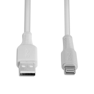 LINDY 31325 USB-kabel USB 2.0 USB-A stekker, Apple Lightning stekker 0.50 m Wit