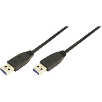 LogiLink CU0038 USB-kabel USB 3.2 Gen1 USB-A stekker, USB-A stekker 1.00 m Zwart