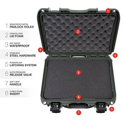 Nanuk 918 waterdichte hardshell koffer met pluche schuiminleg - olijf