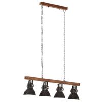 VidaXL Plafondlamp industrieel e27 mangohout zwart - thumbnail