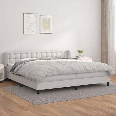 Boxspring met matras kunstleer wit 200x200 cm