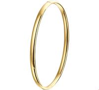 Armband Zilgold Bangle geelgoud met zilveren kern bolle buis 4 mm - thumbnail