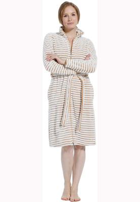 Rits badjas okergeel streepmotief-xl