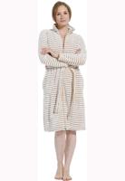 Rits badjas okergeel streepmotief-xl - thumbnail