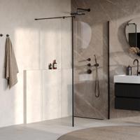 BRAUER Oblivion Inloopdouche - 110x200cm - 30cm zijwand - glascoating - helder glas - mat zwart GS-OBI2H11030200MZ - thumbnail