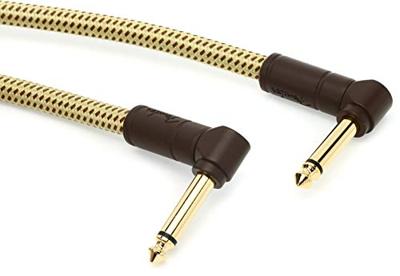 Fender Deluxe Cables instrumentkabel 90 cm geel tweed