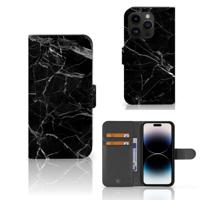 iPhone 15 Pro | Bookcase | Marmer Zwart - Origineel Cadeau Vader | Portemonnee hoesje - thumbnail