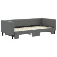Slaapbank met onderschuifbed 90x200 cm stof donkergrijs - thumbnail