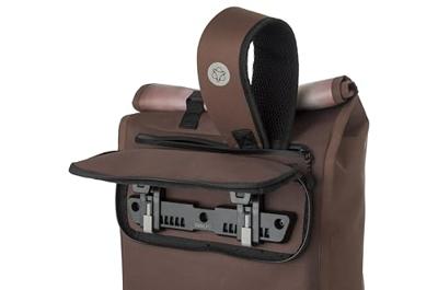 AGU Clean Enkele Fietstas/Rugzak Shelter Click'nGo Large - Bruin - Waterdicht AGU Clean Enkele Fietstas/Rugzak Shelter Click'nGo Large - Bruin - Waterdicht