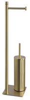 Vrijstaand Closetrol- en Borstelhouder Sapho Trilly Mat Goud - thumbnail
