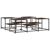 Salontafel 121x121x40 cm bewerkt hout gerookt eikenkleurig - thumbnail
