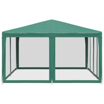 Partytent met 8 mesh zijwanden 4x4 m HDPE groen - thumbnail