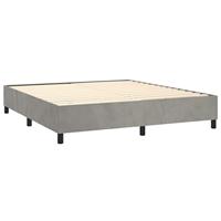 Boxspring met matras fluweel lichtgrijs 200x200 cm - thumbnail