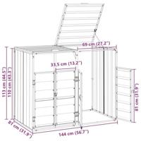 Containerberging voor 2 containers 144x81x113cm staal antraciet - thumbnail