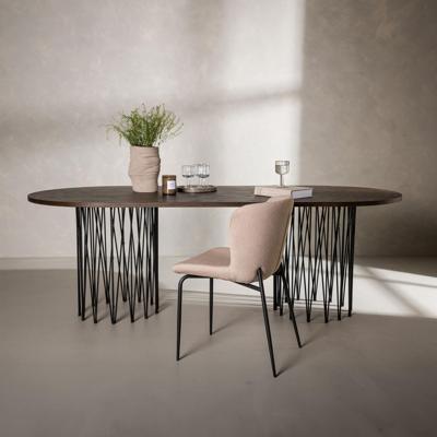 Nohr Ovale Eettafel 'Danni' 220 x 100cm, kleur Mokka Nohr Ovale Eettafel 'Danni' 220 x 100cm, kleur Mokka