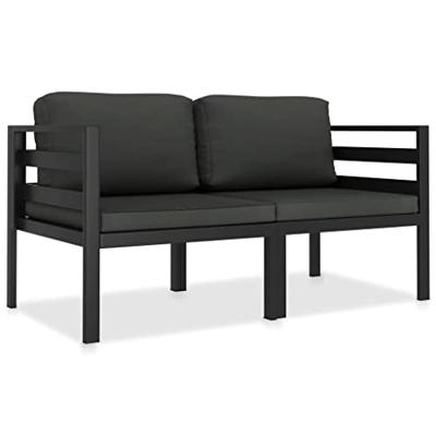 VidaXL 2-delige loungeset met kussens aluminium antraciet VidaXL 2-delige loungeset met kussens aluminium antraciet