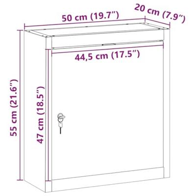 Gereedschapskast met plank Zwart en grijs 50 x 20 x 55 cm