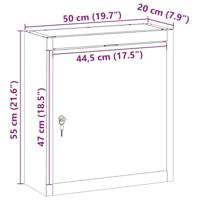 Gereedschapskast met plank Zwart en grijs 50 x 20 x 55 cm - thumbnail