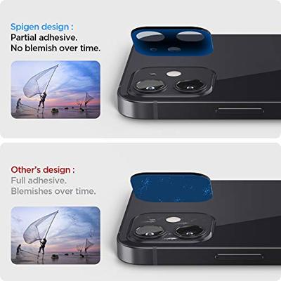 Spigen Glas.tR Optik Camera Screenprotector compatibel met iPhone 12, 2 stuks, Zwart, Antikras, 9H Hardheid Beschermende Film