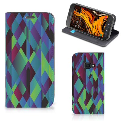 Samsung Galaxy Xcover 4s Stand Case Abstract Green Blue