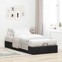 Bedframe zonder matras 90x190 cm stof zwart - thumbnail