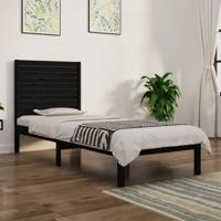 Bedframe massief hout zwart 75x190 cm - thumbnail