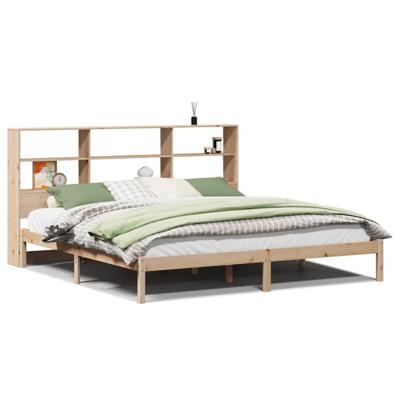 Bed met boekenkast zonder matras massief grenenhout 180x200 cm