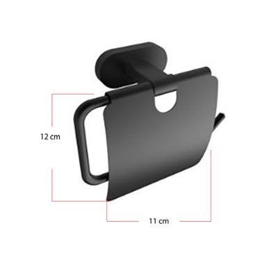 Toiletrolhouder Boss & Wessing Hakoda Met Klep Mat Zwart Boss & Wessing