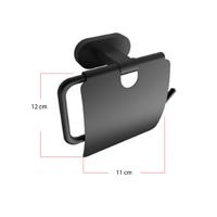 Toiletrolhouder Boss & Wessing Hakoda Met Klep Mat Zwart Boss & Wessing - thumbnail