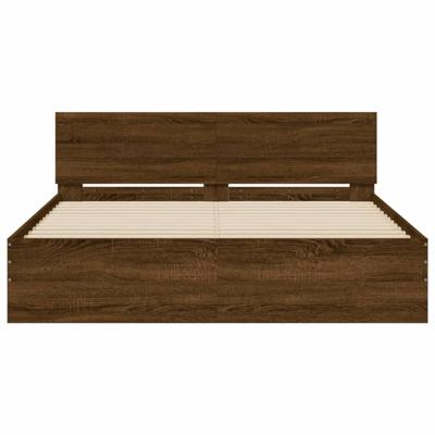 Bedframe met hoofdeinde bruin eikenkleur 140x200 cm