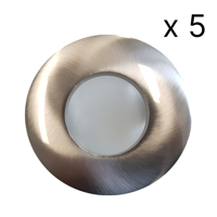 Verlichtingsset Sanimex Njoy 5 LED Spots 8x8 cm IP65 RVS Look Sanimex - thumbnail