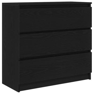 Dressoir 80x35x76 cm spaanplaat zwart eikenkleurig