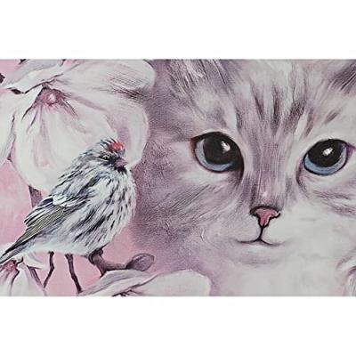 Schilderij DKD Home Decor Kat (50 x 1,8 x 70 cm) (2 Stuks)
