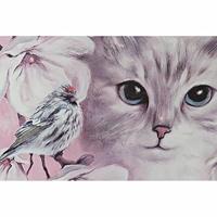 Schilderij DKD Home Decor Kat (50 x 1,8 x 70 cm) (2 Stuks) - thumbnail