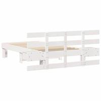 Bedframe met lade met hoofdeinde Wit 75 x 190 cm Massief grenenhout - thumbnail