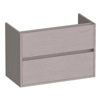 Brauer Adore - Onderkast Ondiep - 80 cm - met 2 Softclose Lades Greeploos en 1 Sifon Uitsparing - Timber Greige
