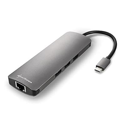 Sharkoon usb 3.0 type c combo adapter dockingstation (donkergrijs)