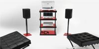 Norstone Esse Hifi audio meubel zwart rood - thumbnail