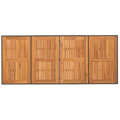 Tuintafel met acaciahouten blad 190x80x74 cm poly rattan zwart - thumbnail