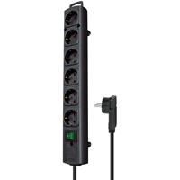 Stekkerdoos Comfort-Line 6-Wegs 2.00 m Zwart - Geaard - thumbnail
