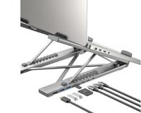 USB-C opvouwbare laptopstandaard met dockingstation van UNITEK - thumbnail