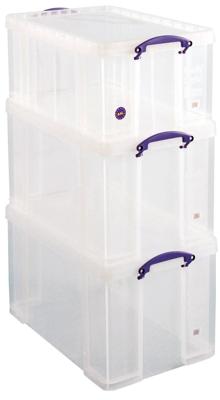 Really Useful Box, actiepakket: 2 x 84 liter + 1 x 64 liter, transparant Really Useful Box, actiepakket: 2 x 84 liter + 1 x 64 liter, transparant
