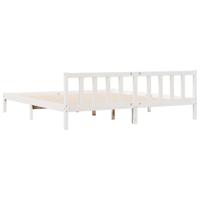 Bedframe extra lang zonder matras grenenhout wit 200x220 cm - thumbnail