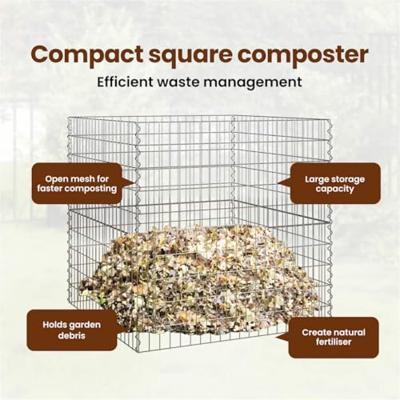VidaXL Vierkante composter 100 x 100 x 50 cm ijzer