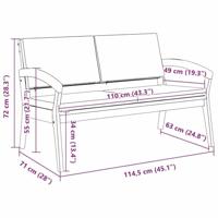 Tuinbank Bruin Massief acaciahout - thumbnail