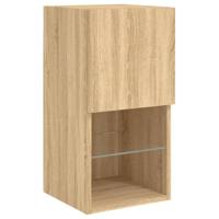 8-delige Tv-wandmeubelset met LED bewerkt hout sonoma eiken - thumbnail