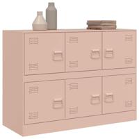 Dressoir 99x39x73 cm staal roze - thumbnail