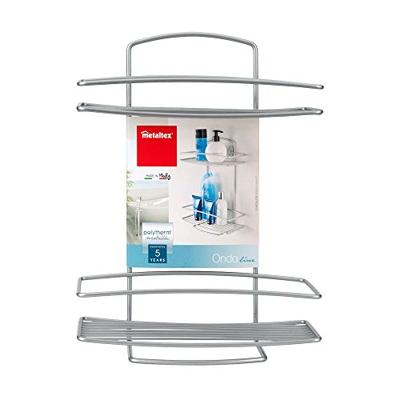 Metaltex onda doucherek 2 etages 26x11x35 cm zilver