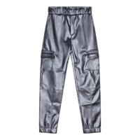 Vegan Leather Cargo Pants Dark Silver - thumbnail